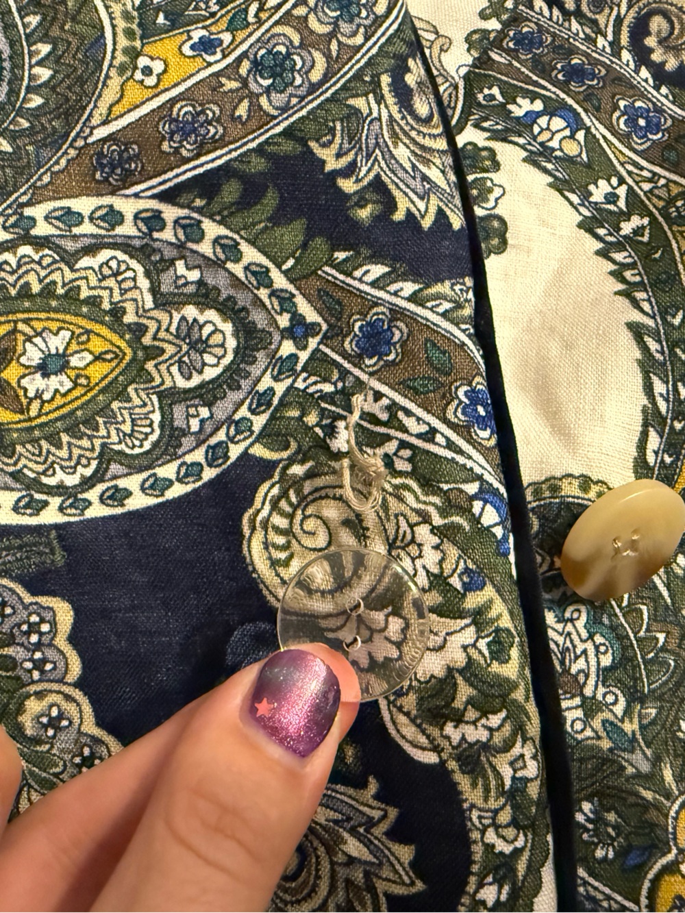 New MAGASCHONI LUXE Blazer Jacket POCKETS Lined Paisley Linen Large MSRP $228 - Picture 10 of 11